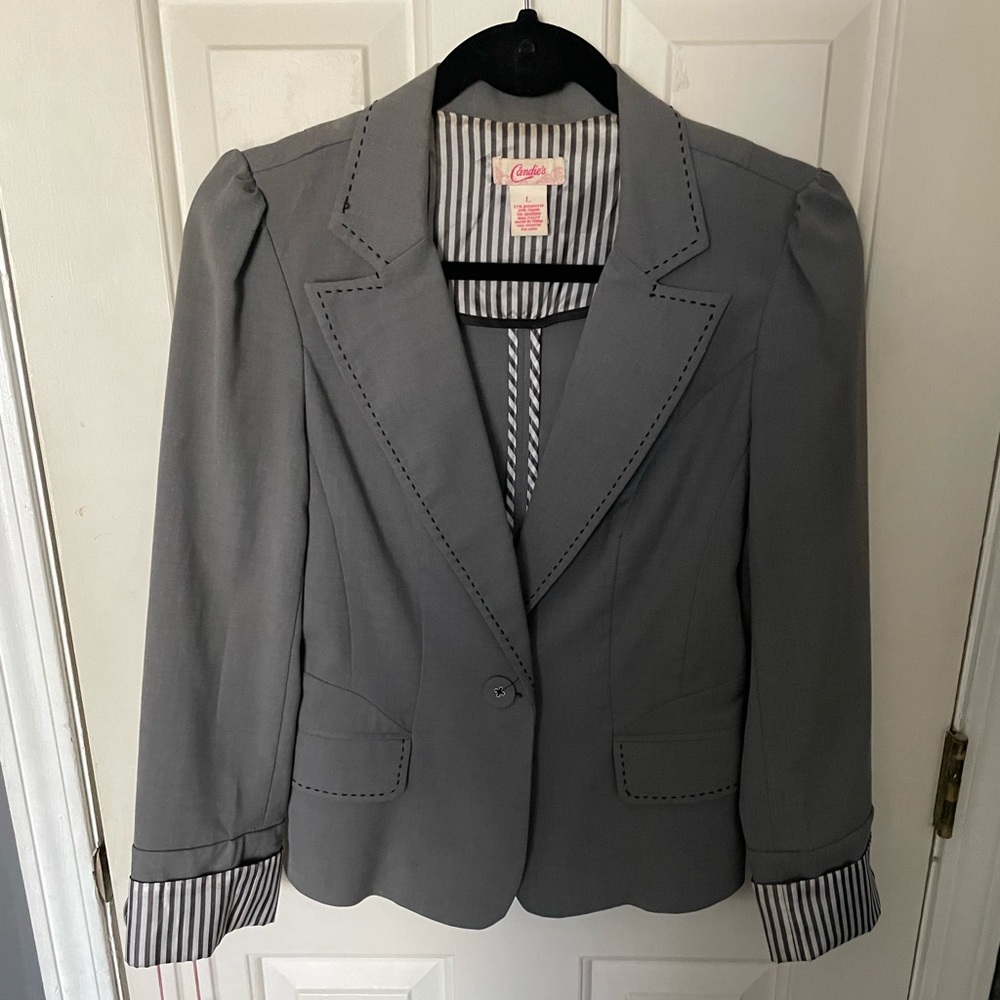 Grey business jacket and skirt